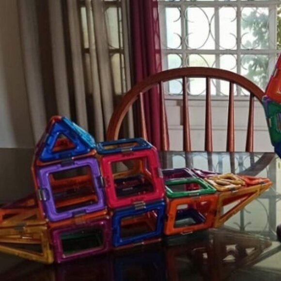120 Piece Magnetic Tiles, Magnet Building Blocks, STEM Education - Picture 1 of 2